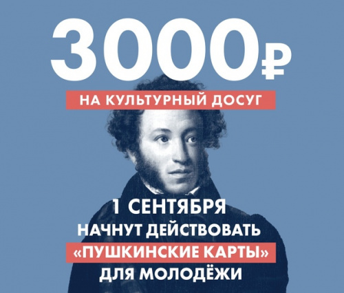 Первого сентября стартует программа «Пушкинская карта»